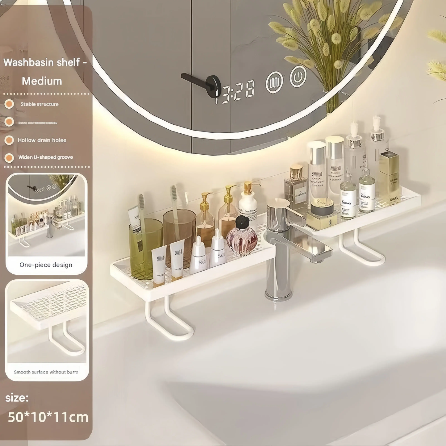 Minimalist Luxury Bathroom Draining Rack – Freestanding, No-Drill, Space-Saving & Sturdy