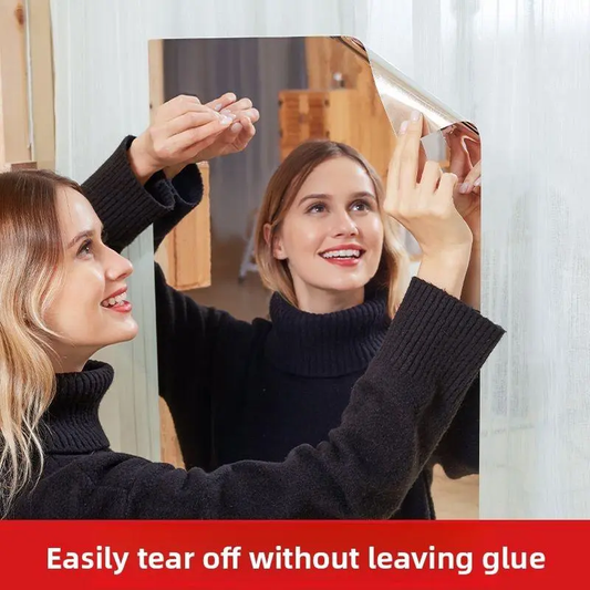 20x40 Inch Self-Adhesive Mirror Sticker – Soft Glass Mirror for Doors & Walls