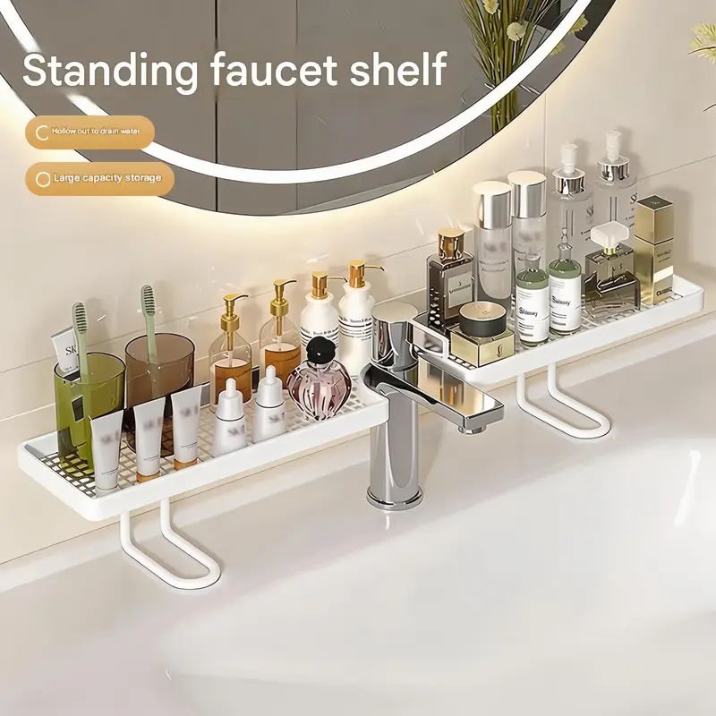 Minimalist Luxury Bathroom Draining Rack – Freestanding, No-Drill, Space-Saving & Sturdy