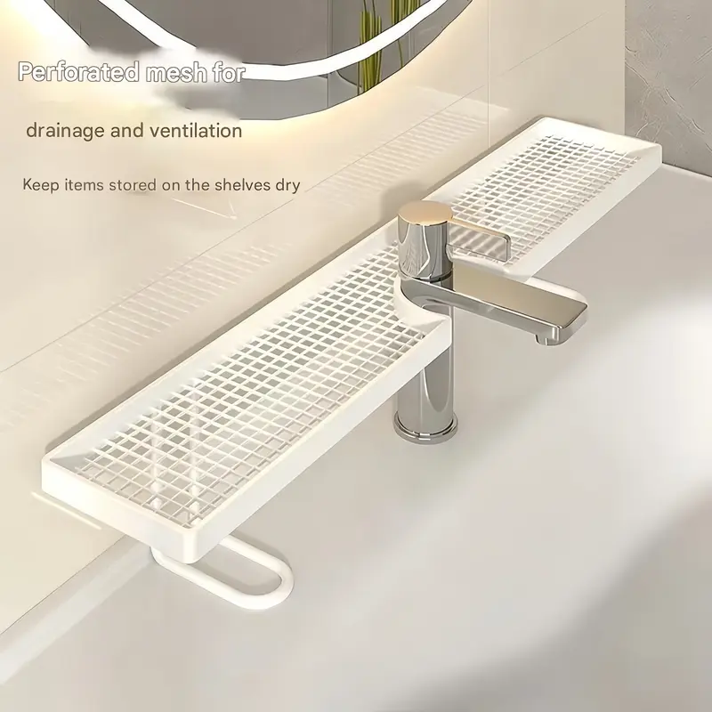 Minimalist Luxury Bathroom Draining Rack – Freestanding, No-Drill, Space-Saving & Sturdy