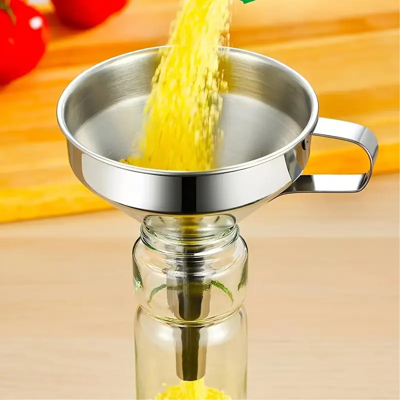No-Mess Oil Funnel with Filter - Large Diameter Kitchen Strainer for Cleaner Pouring