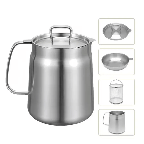 ⏰LAST DAY 49% OFF - 304 Stainless Steel Deep Fryer Pot with Basket & Strainer