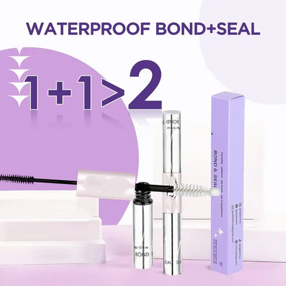 Waterproof Lash Cluster Glue – Bond & Seal, Black Adhesive for 72H Natural Hold, Latex-Free (5ml+5ml)
