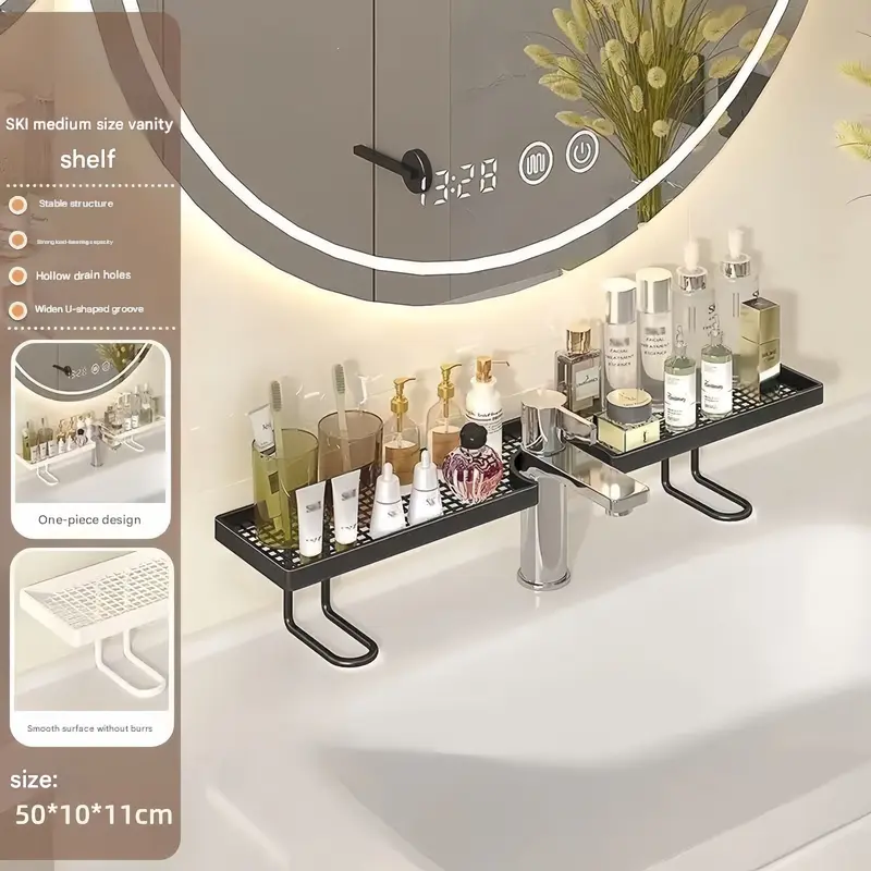 Minimalist Luxury Bathroom Draining Rack – Freestanding, No-Drill, Space-Saving & Sturdy