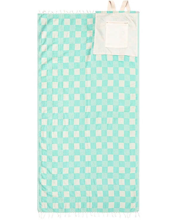 ⏰LAST DAY $20 OFF - 🏖️Sand Cloud 2-in-1 Turkish Cotton Towel Bag with Inner Zip Pocket & Sand-Repelling Fabric