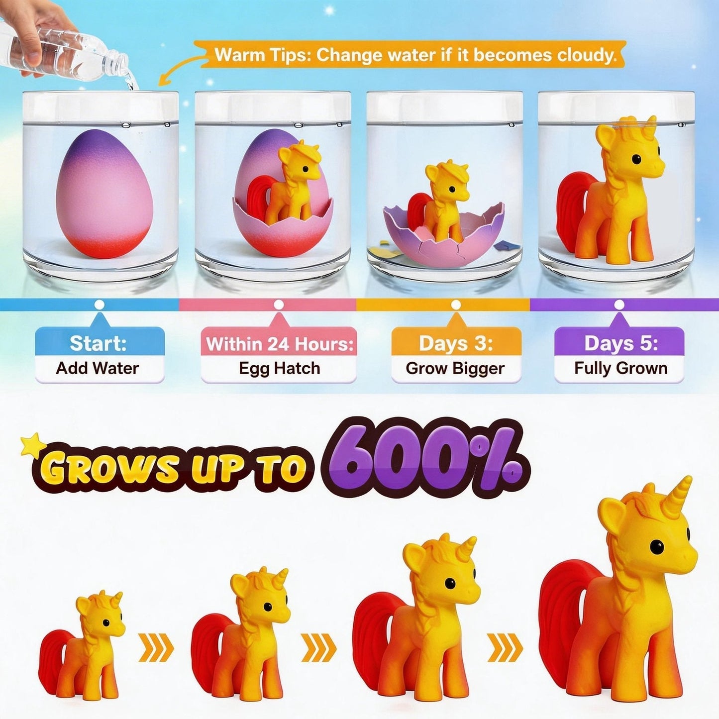 🔥Easter Hot Sellers-🦄6 Pack Hatching Growing  Eggs Rainbow Colorful Eggs🥚