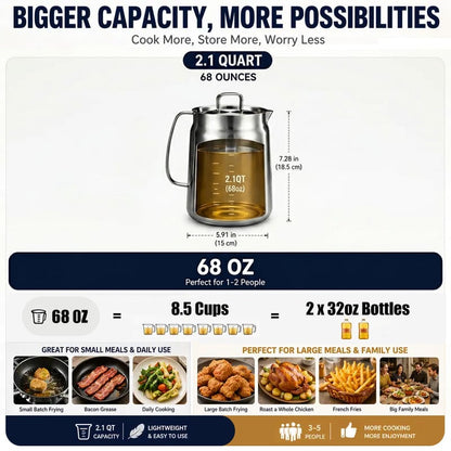 ⏰LAST DAY 49% OFF - 304 Stainless Steel Deep Fryer Pot with Basket & Strainer