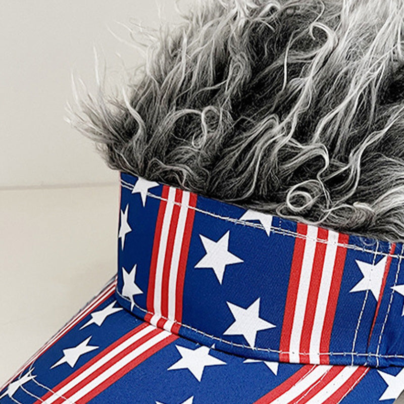 🧢 49% OFF NOW! 😂 Novelty Wig Baseball Cap – Fake Spiky Hair, Adjustable & Sun Protection – Party, Game Day or Just for Laughs ✨