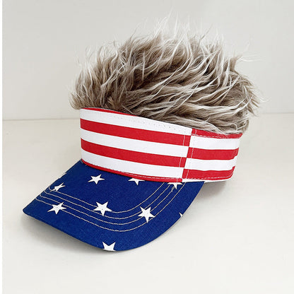 🧢 49% OFF NOW! 😂 Novelty Wig Baseball Cap – Fake Spiky Hair, Adjustable & Sun Protection – Party, Game Day or Just for Laughs ✨