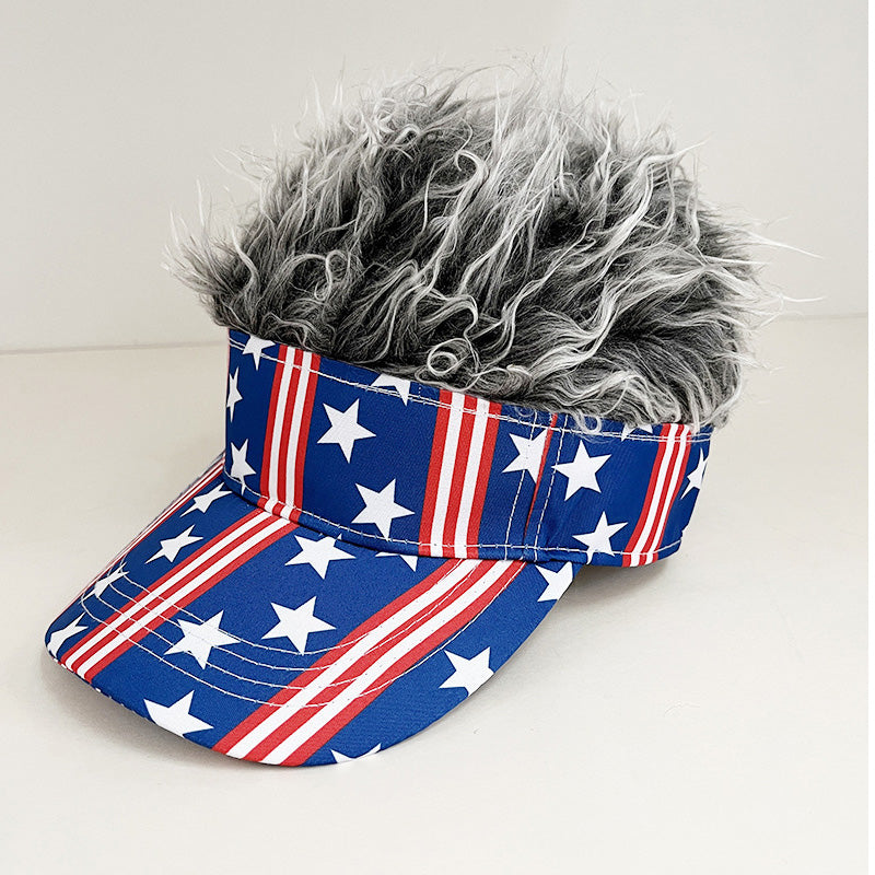 🧢 49% OFF NOW! 😂 Novelty Wig Baseball Cap – Fake Spiky Hair, Adjustable & Sun Protection – Party, Game Day or Just for Laughs ✨